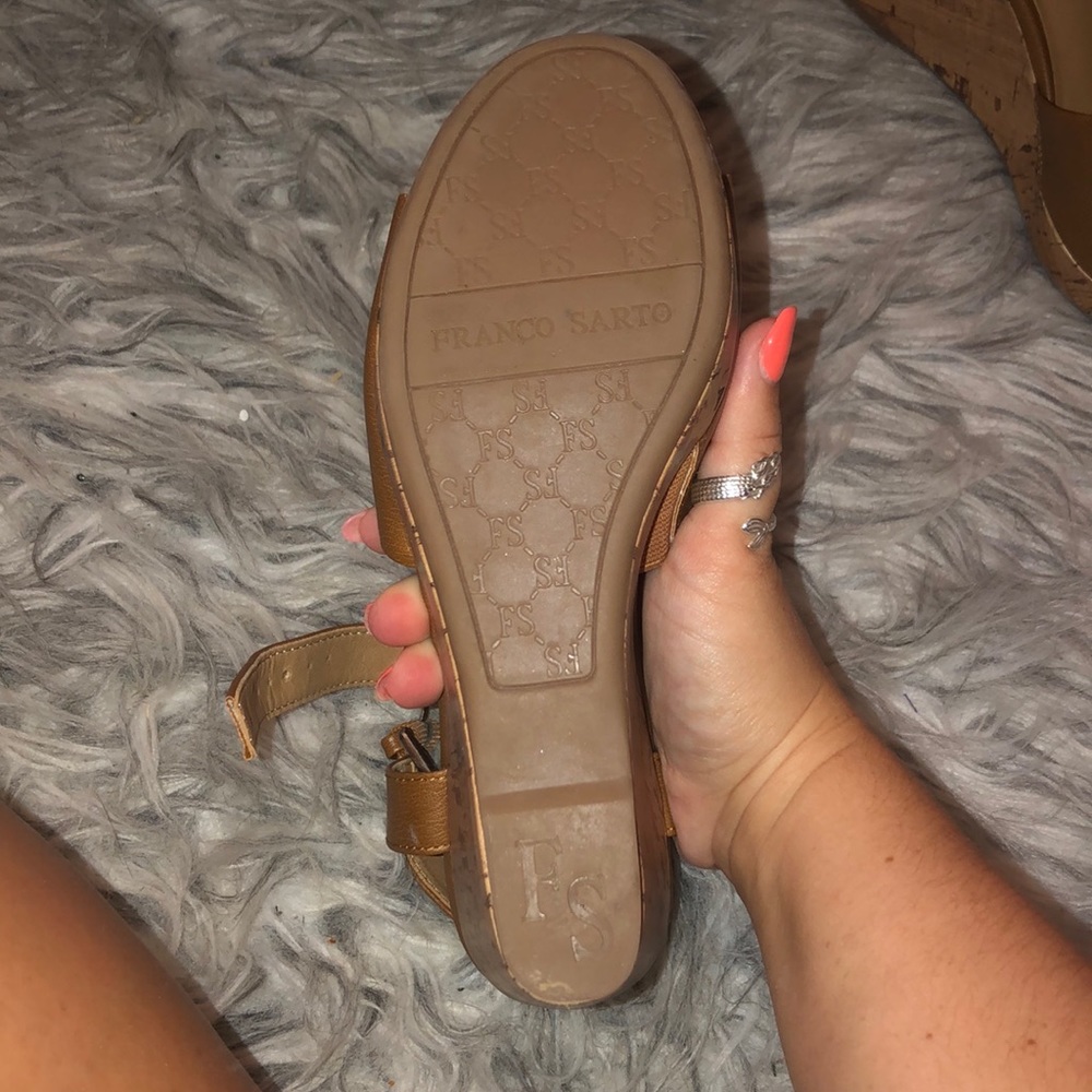 Franco Sarto Brown leather wedges - Picture 3 of 3